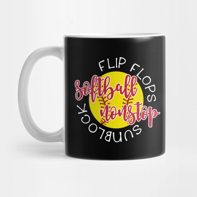 Flip Flops Sunblock Softball Nonstop by GlimmerDesigns